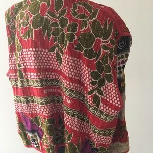 Gilet. Reversible outerwear. Cotton. Handcrafted. Free size. Multicolored.